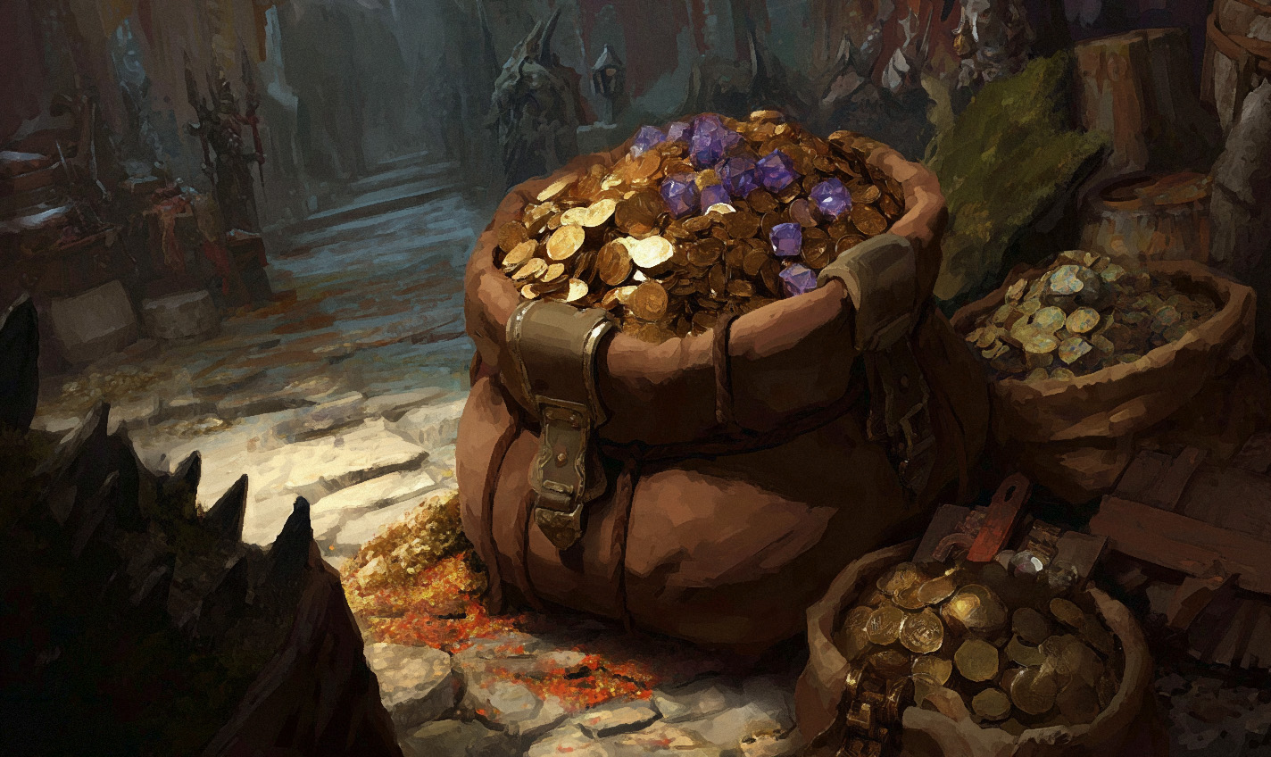 A treasure hoard in the depths of an Evershifting Dungeon