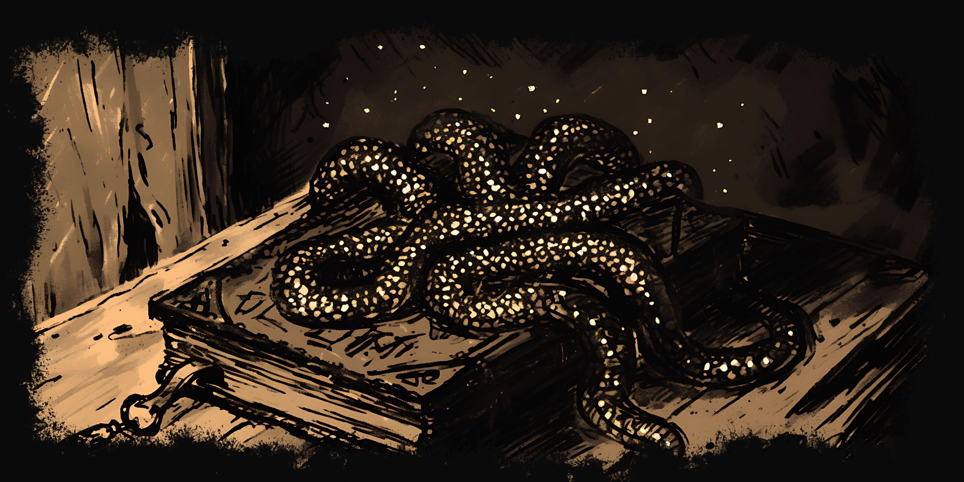 The Black Book - forbidden grimoire wreathed in shadow